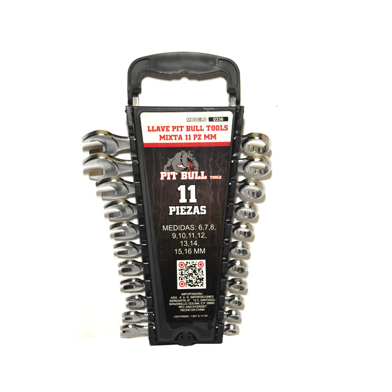 LLAVE PIT BULL TOOLS MIXTA 11 PZ MM | 0336