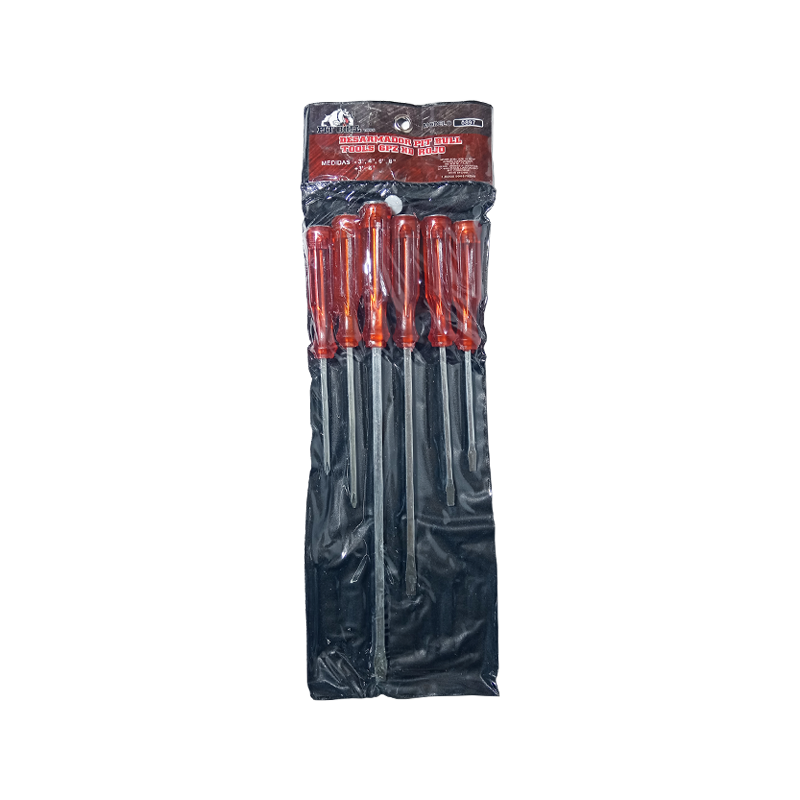 DESARMADOR PIT BULL TOOLS 6 PZ HD ROJO | 0897