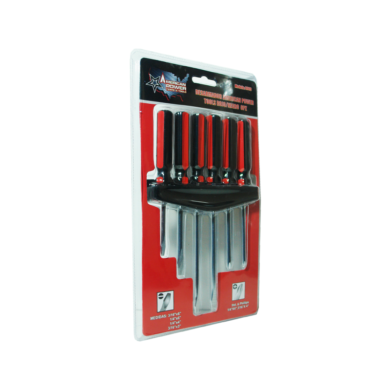 DESARMADOR AMERICAN POWER T ROJO/NGO 6PZ | 0909
