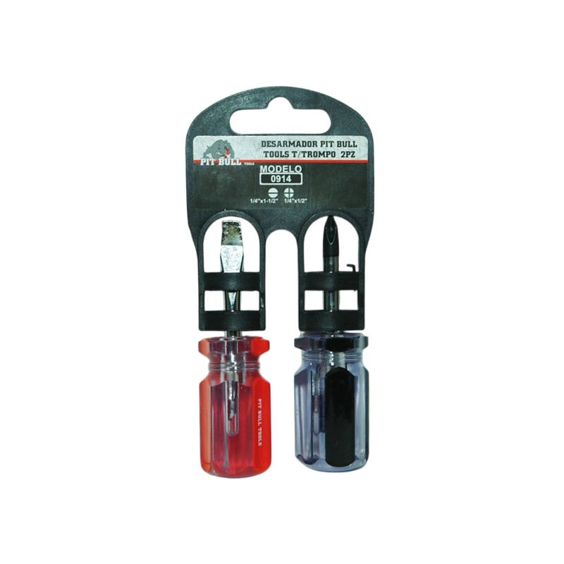 DESARMADOR PIT BULL TOOLS T/TROMPO  2PZ | 0914
