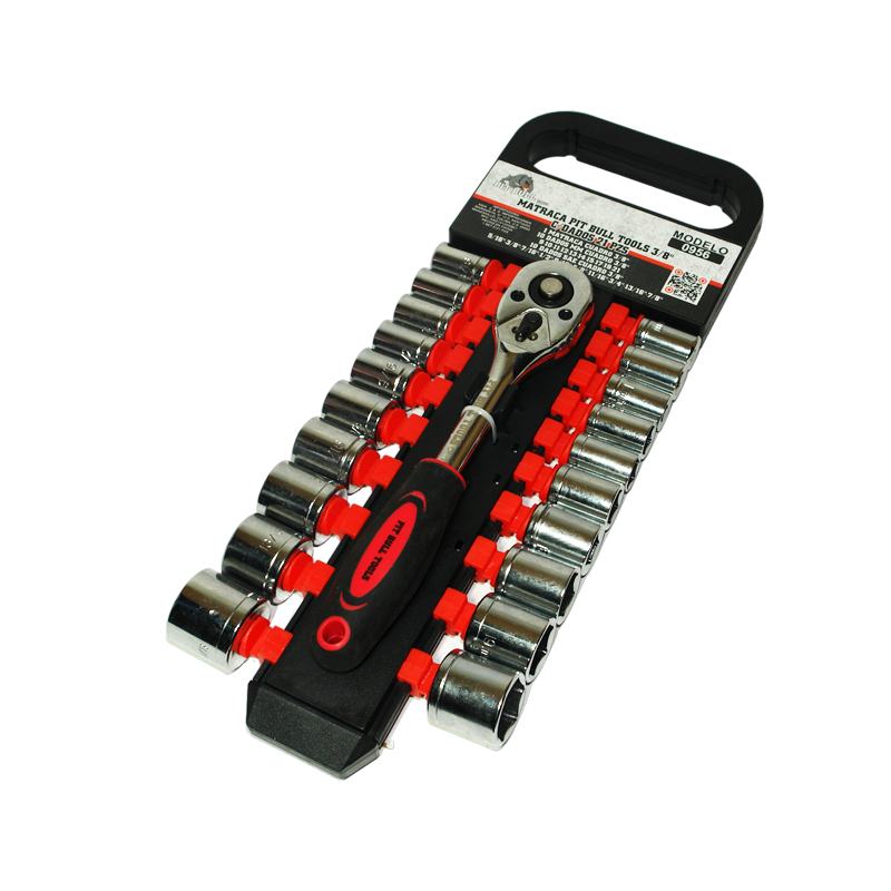 MATRACA PIT BULL TOOLS 3/8 C/DADOS 21PZ | 0956