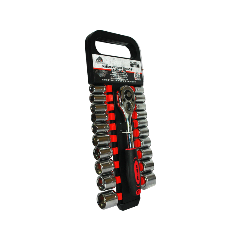 MATRACA PIT BULL TOOLS 3/8 C/DADOS 21PZ | 0956