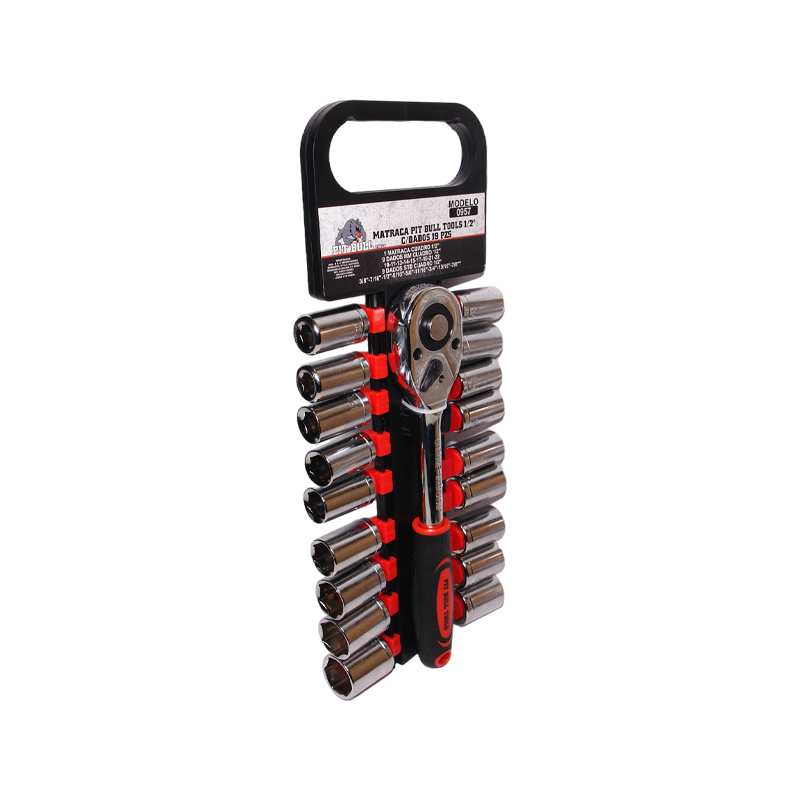 MATRACA PIT BULL TOOLS 1/2 C/DADOS 19PZ | 0957