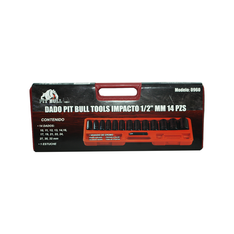 DADO PIT BULL TOOLS IMPACTO 1/2 15PZ MM | 0960