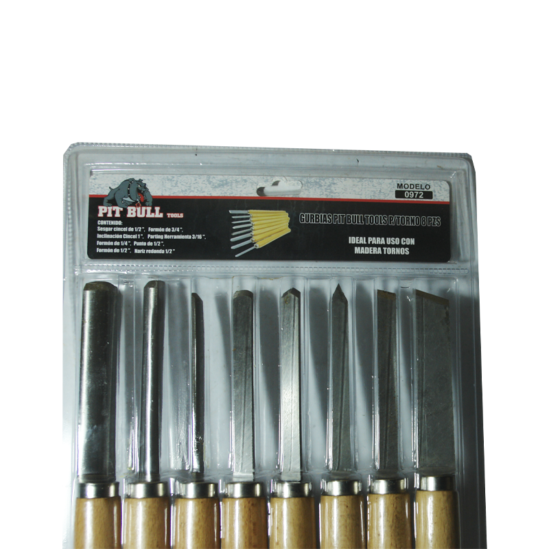 GURBIAS PIT BULL TOOLS  8 PZ P/TORNO | 0972