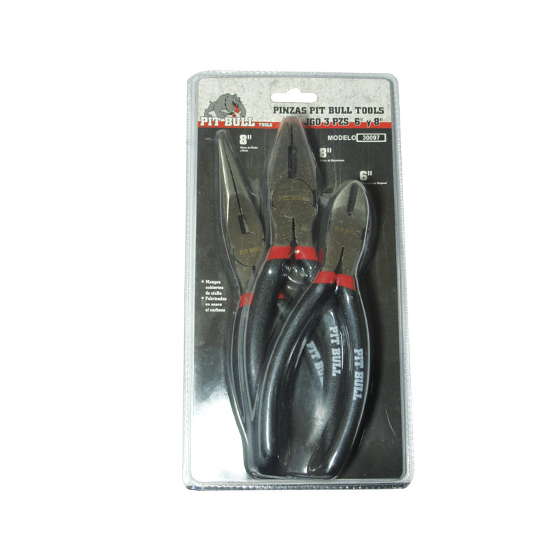 PINZAS PIT BULL TOOLS JGO 3 PZS 6 - 8 | 30097