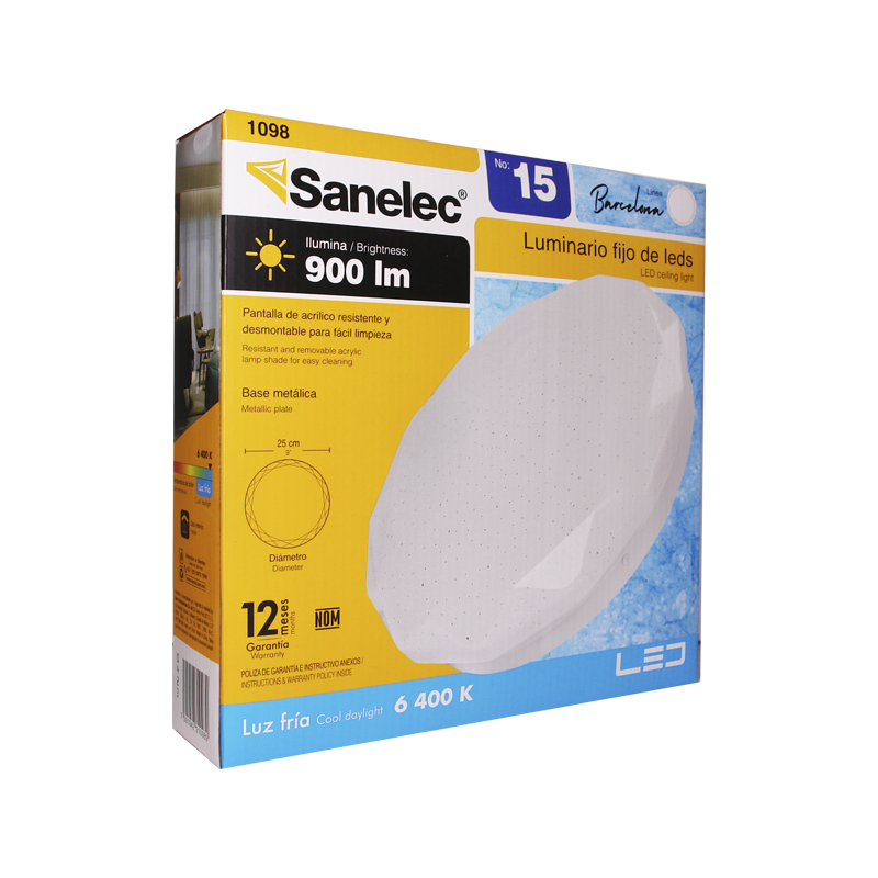 PLAFON SANELEC 12W BARCELONA | SE310989 | 1098