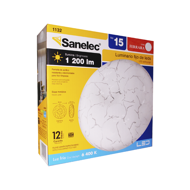 PLAFON SANELEC 12W FERRARA | SE311320 | 1132