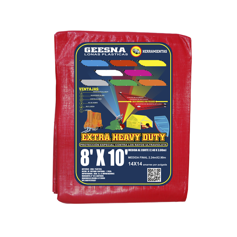 LONA ROJA PES  8X10 (2.40X3.00)  GEESNA | 2313