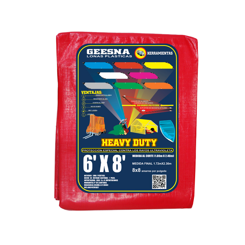LONA ROJA LIG  6X8 ( 1.80X2.40)  GEESNA | 2432