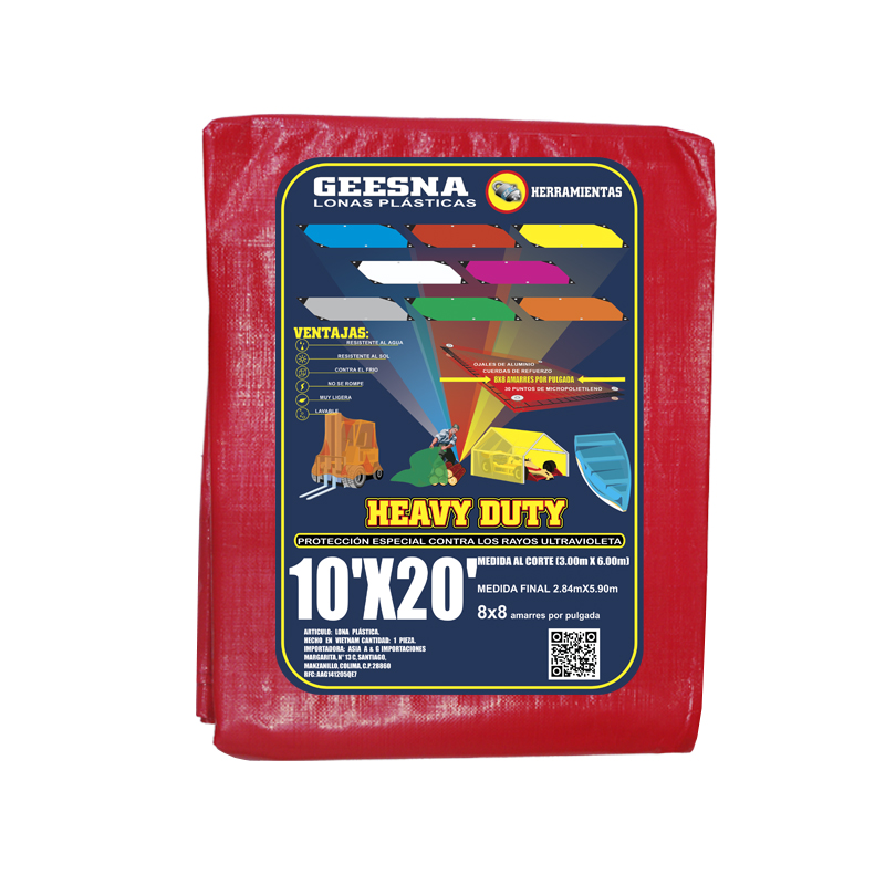 LONA ROJA LIG 10X20 ( 3.00X6.00)  GEESNA | 2472