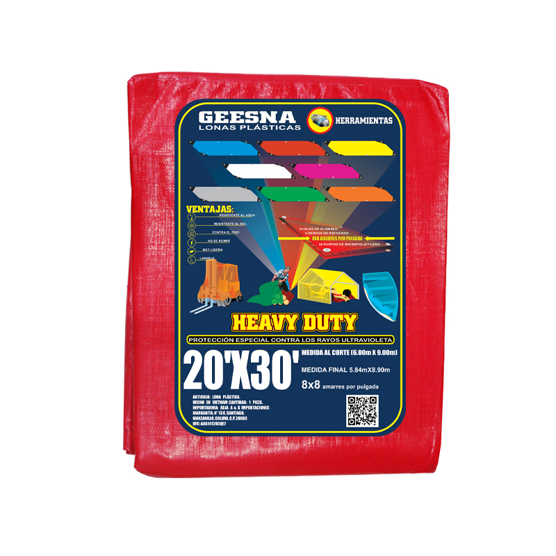 LONA ROJA LIG 20X30 ( 6.00X9.00)  GEESNA | 2488
