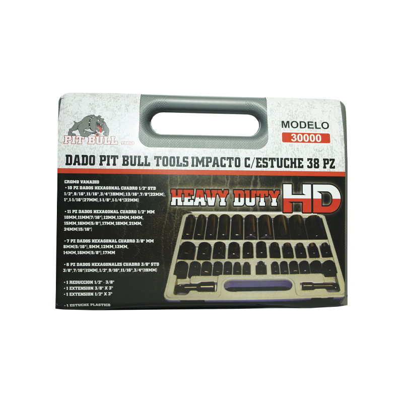 DADO PIT BULL TOOLS IMPACTO C/ESTU 38PZ | 30000