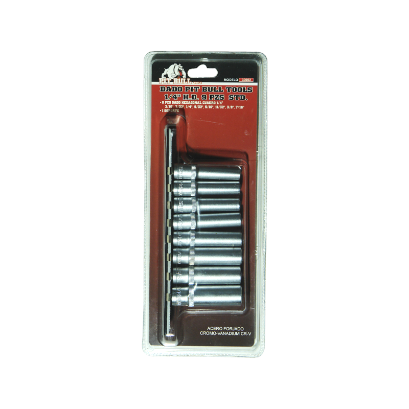 DADO PIT BULL TOOLS 1/4 H.D. 9 PZ STD | 30002