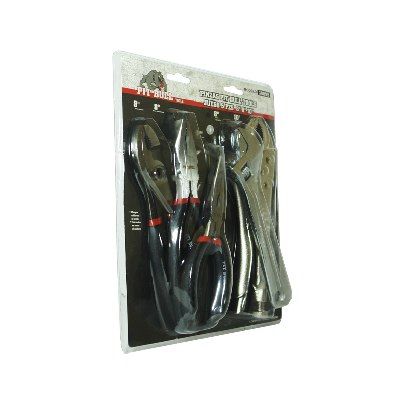 PINZAS PIT BULL TOOLS JGO 5 PZS 6 - 8 -10 | 30095