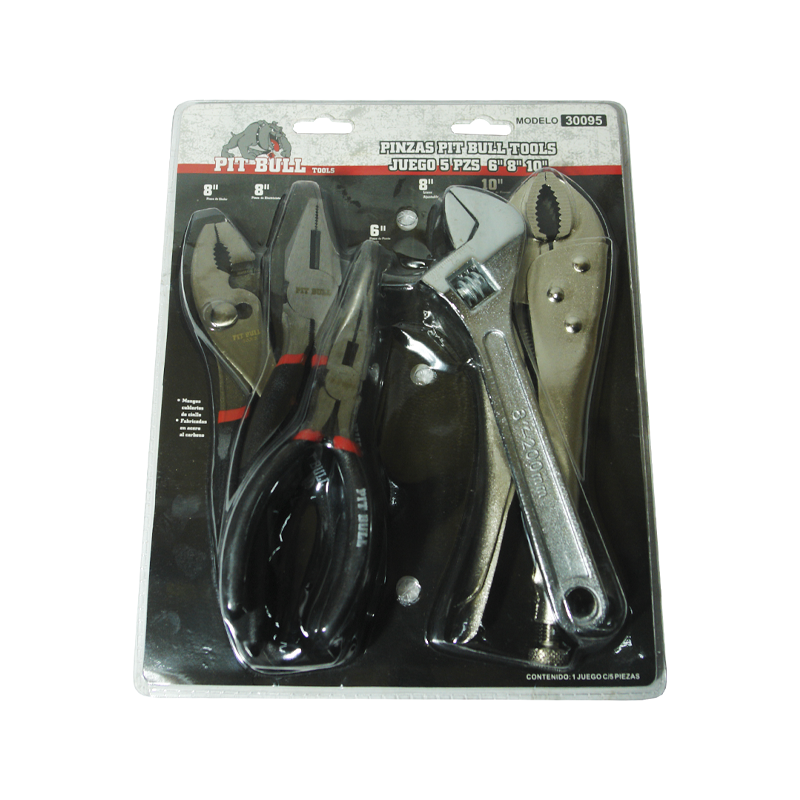 PINZAS PIT BULL TOOLS JGO 5 PZS 6 - 8 -10 | 30095