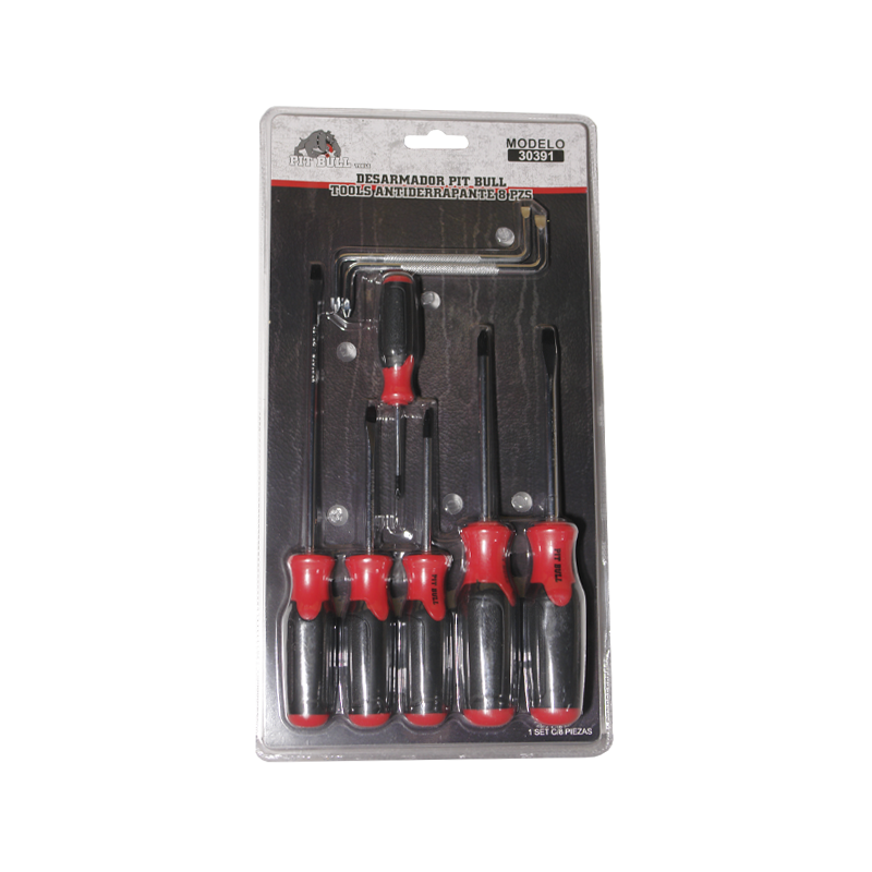 DESARMADOR PIT BULL ANTIDERRAPANTE 8 PZS | 30391
