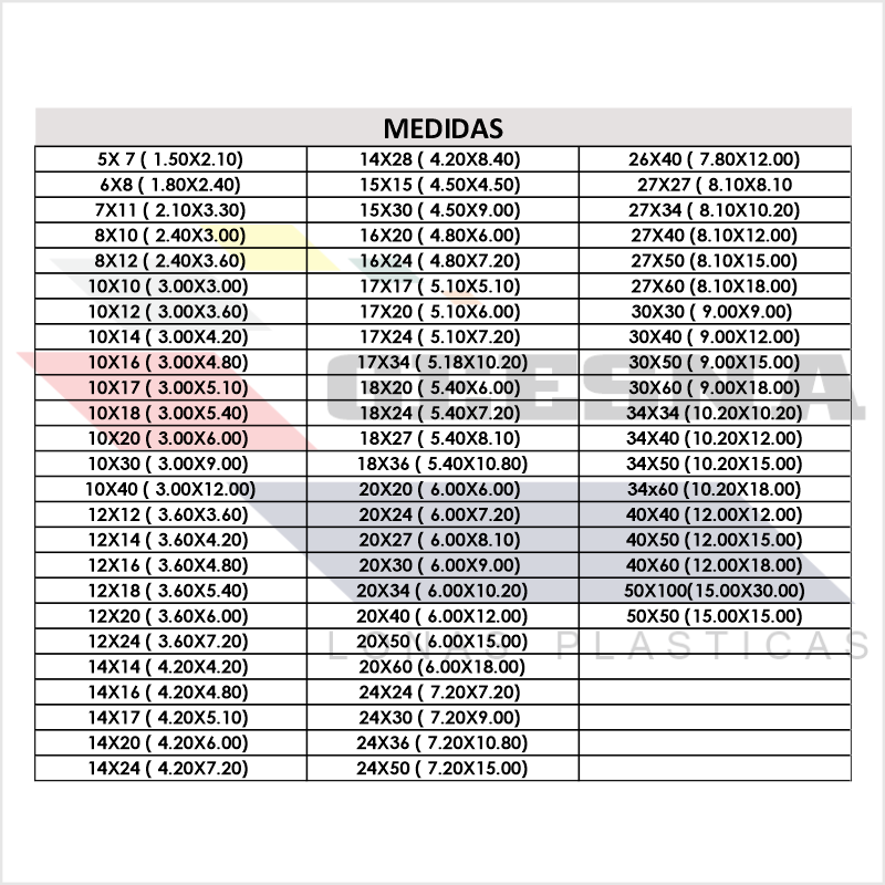 LONA BLCA PES 14X17 ( 4.20X5.10)  GEESNA | 33027