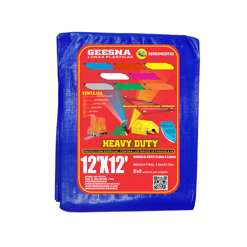 LONA AZUL LIG 12X12  ( 3.60X3.60)  GEESNA | 33192