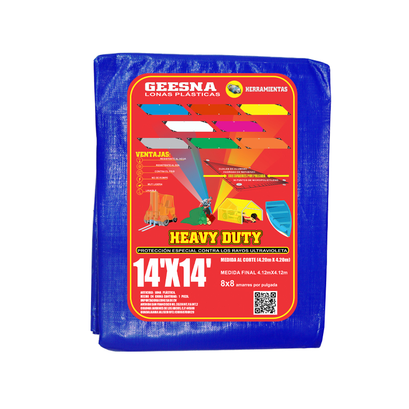 LONA AZUL LIG 14X14  ( 4.20X4.20)  GEESNA | 33196
