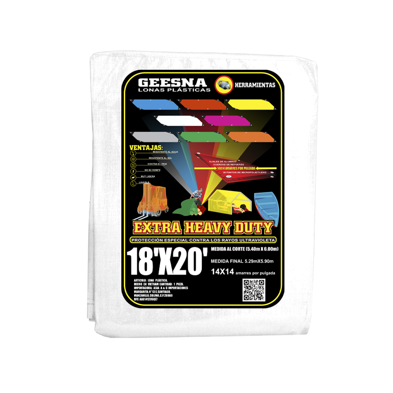 LONA BLCA PES 18X20 ( 5.40X6.00)  GEESNA | 33214