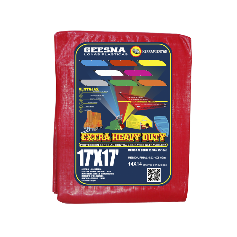 LONA ROJA PES 17X17 (5.10X5.10)  GEESNA | 33251