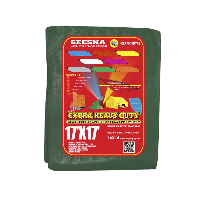 LONA VERD PES 17X17 ( 5.10X5.10)  GEESNA | 33307