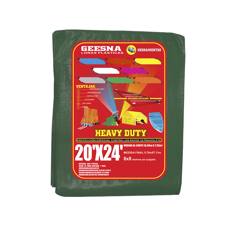 LONA VERD LIG 20X24 ( 6.00X7.20)  GEESNA | 33332