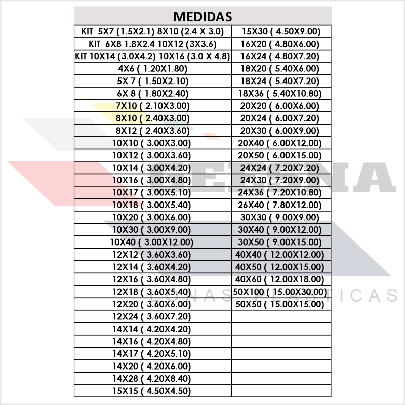 LONA VERD LIG 20X24 ( 6.00X7.20)  GEESNA | 33332