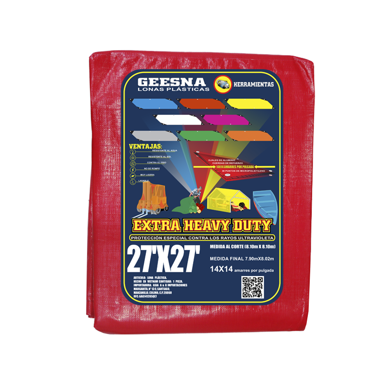 LONA ROJA PES 27X27 (8.10X8.10) GEESNA | 34118