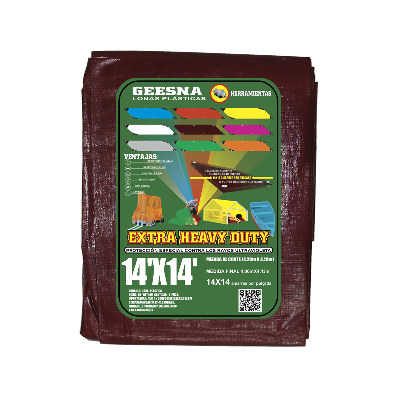 LONA MARRON-GR PES 14X14 (4.20X4.20)  GEESNA | 34247