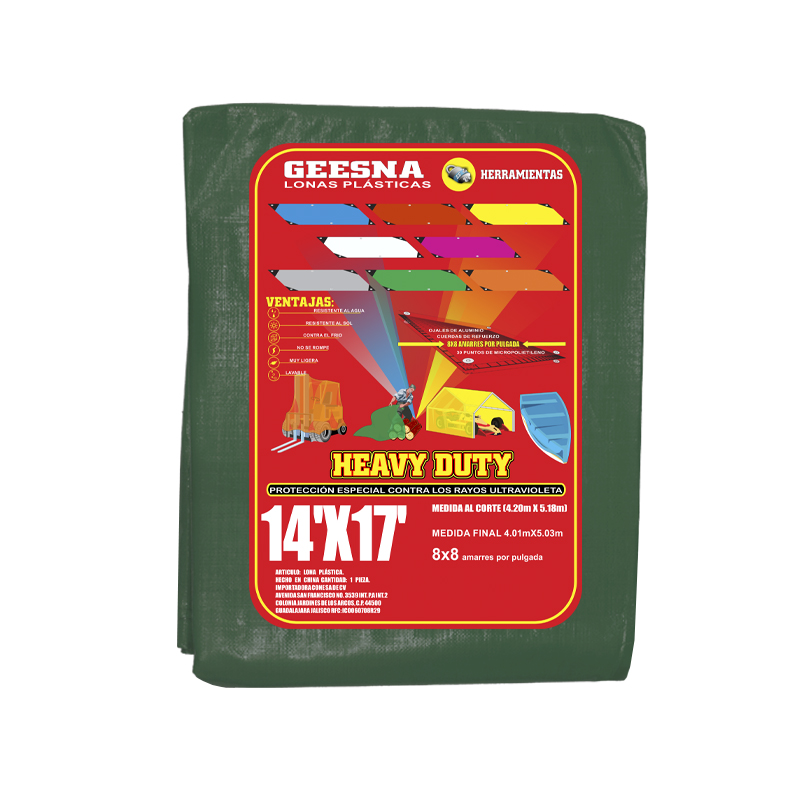 LONA VERD LIG 14X17 ( 4.20X5.10)  GEESNA | 4181