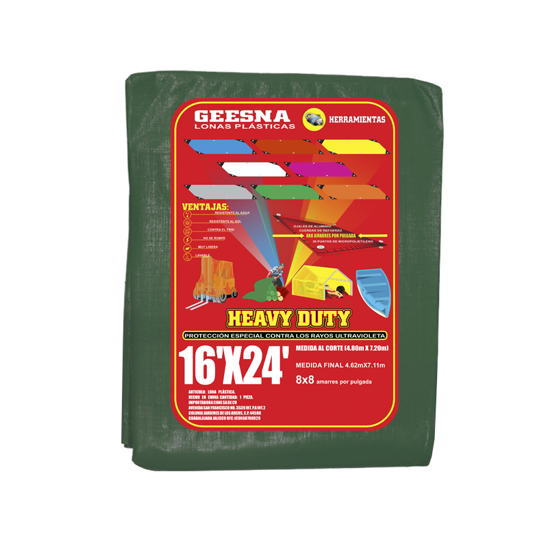 LONA VERD LIG 16X24 ( 4.80X7.20)  GEESNA | 4349