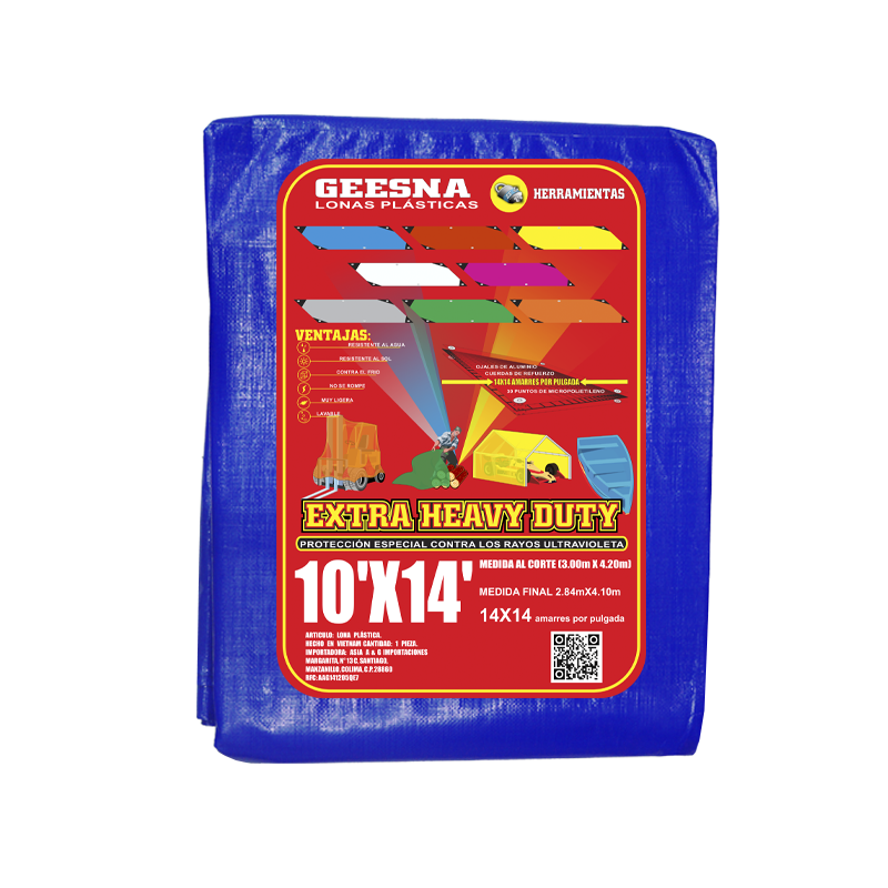 LONA AZUL PES 10X14  (3.00X4.20)  GEESNA | 4484