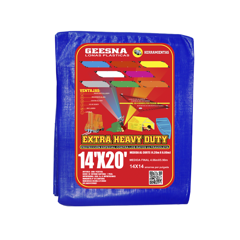 LONA AZUL PES 14X20  (4.20X6.00)  GEESNA | 4491