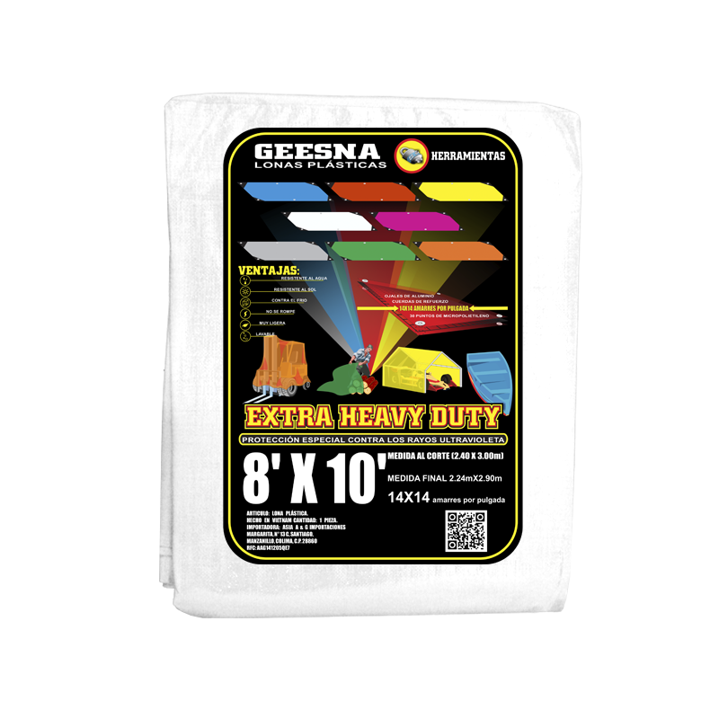 LONA BLCA PES  8X10 ( 2.40X3.00)  GEESNA | 4843