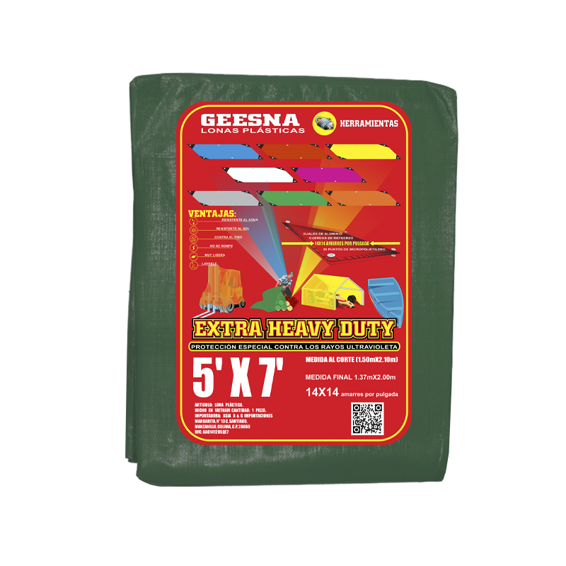 LONA VERD PES  5X7 ( 1.50X2.10)  GEESNA | 4849