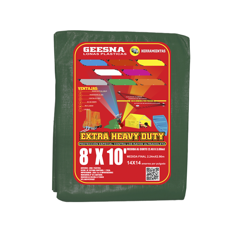 LONA VERD PES  8X10 ( 2.40X3.00)  GEESNA | 4850