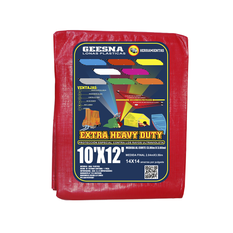 LONA ROJA PES 10X12 (3.00X3.60)  GEESNA | 4862