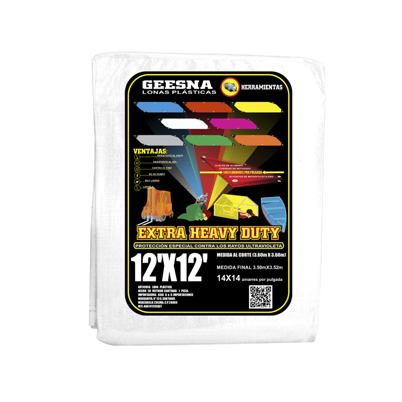 LONA BLCA PES 12X12 ( 3.60X3.60)  GEESNA | 4874