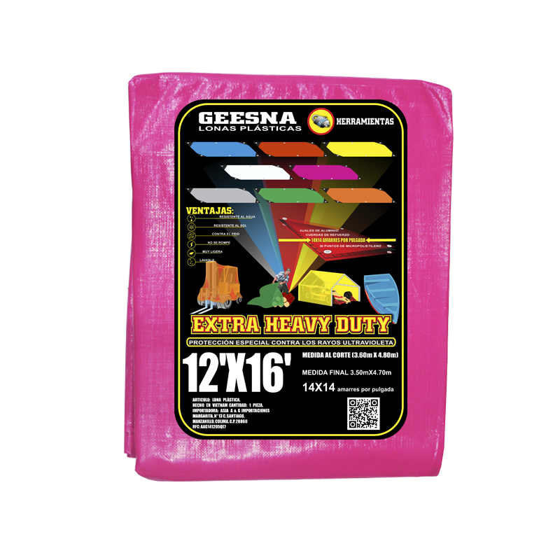 LONA ROSA PES 12X16 ( 3.60X4.80)  GEESNA | 5657