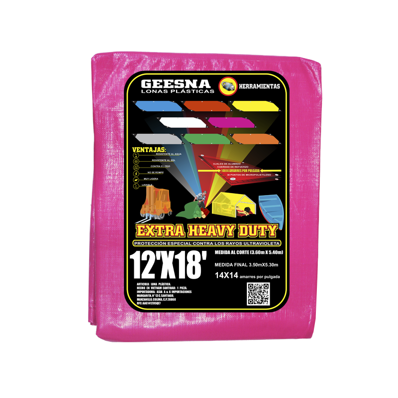 LONA ROSA PES 12X18 ( 3.60X5.40)  GEESNA | 5659