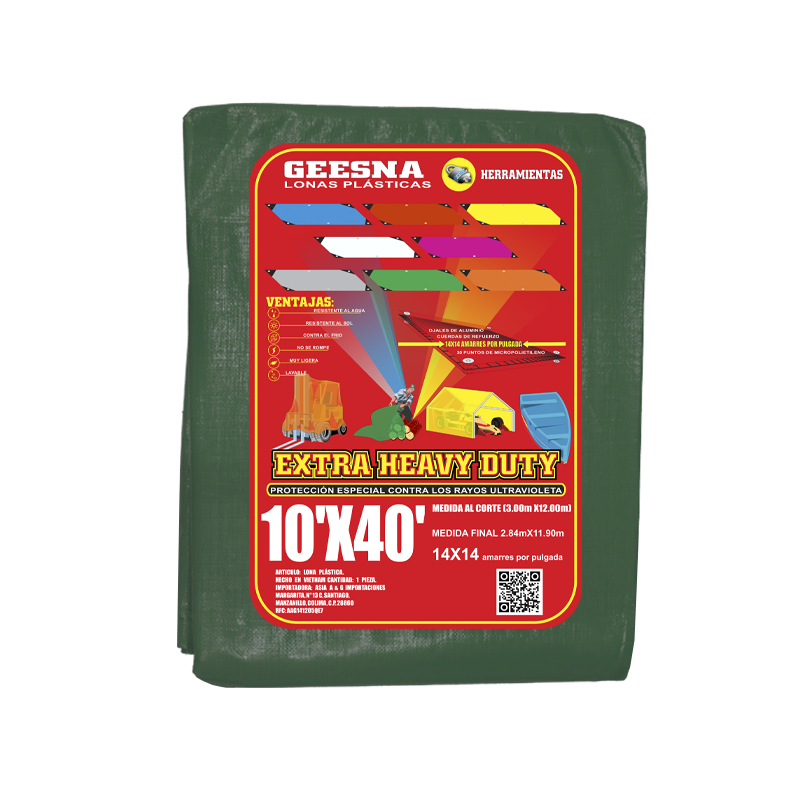 LONA VERD PES 10X40 ( 3.00X12.00) GEESNA | 5931