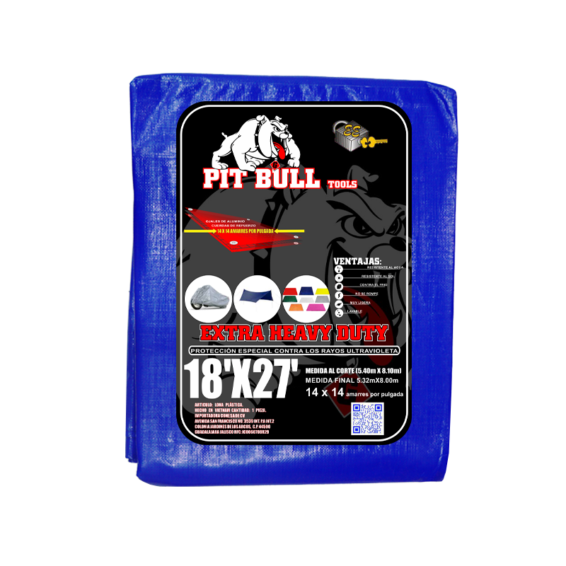 LONA PIT BULL AZUL 18X27  ( 5.40X8.10) | 60045