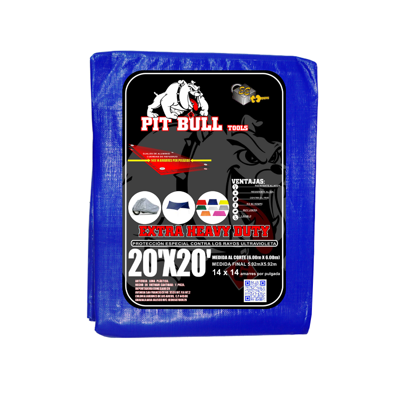 LONA PIT BULL AZUL 20X20  ( 6.00X6.00) | 60046