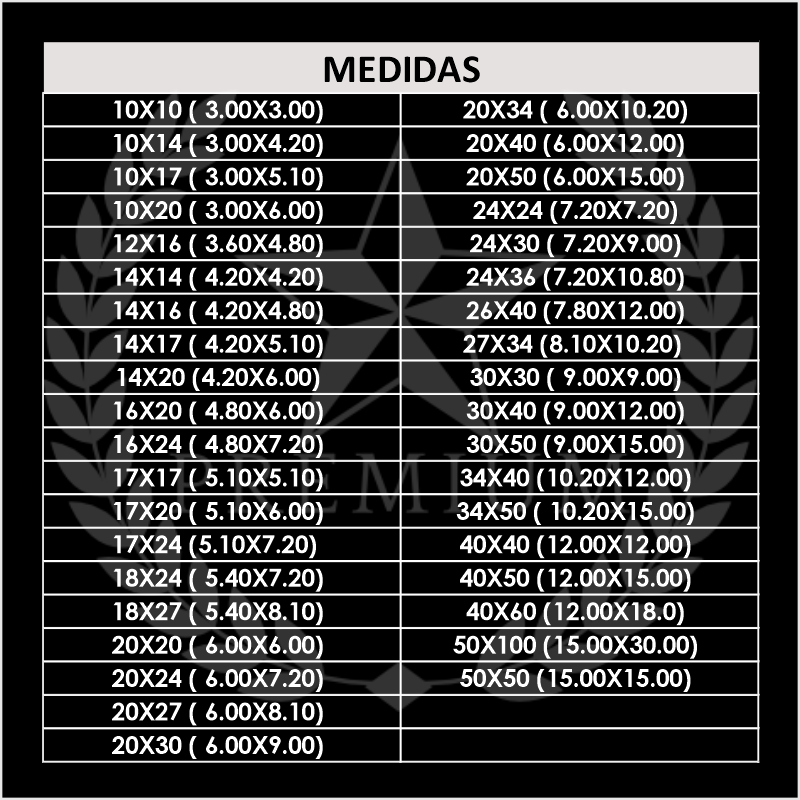 LONA AMAR 220G 20X30 ( 6.00X9.00) GEESNA | 60122