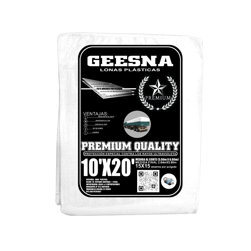 LONA BLCA 220G 10X20 ( 3.00X6.00) GEESNA | 60158