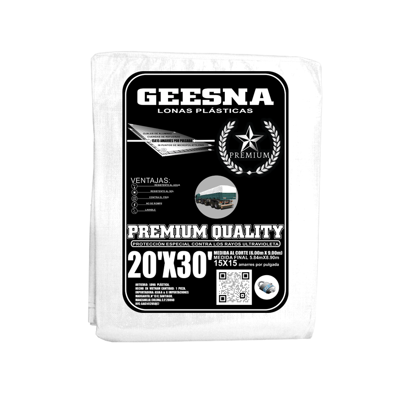 LONA BLCA 220G 20X30 ( 6.00X9.00) GEESNA | 60172