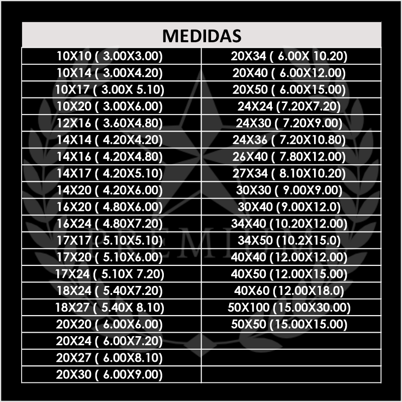 LONA GRNG 220G 10X20 ( 3.00X6.00) GEESNA | 60183