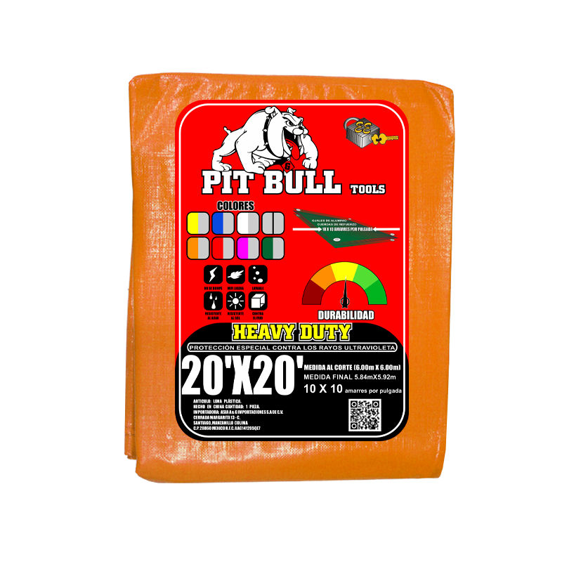 LONA PIT BULL NR-GR 110G 20X20 (6.00X6.00) | 60581